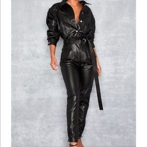 Mistress Rocks Black Vegan Leather Jumpsuit - NWT